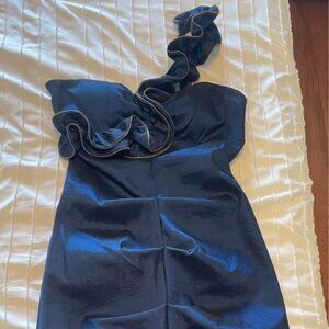 Navy Blue Chrome Dress